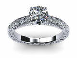 1.5ct Round Cut Diamond Vintage Style Engagement Ring 14k White Gold Finish New