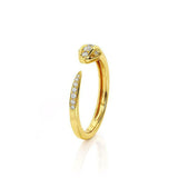 1.5ct Round Cut Diamond Engagement Ring Snake Design Open 14k Yellow Gold Finish