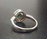 2ct Engagement Ring Round Cut Green Emerald Diamond Halo 14k White Gold Finish