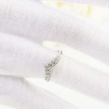 0.6ct Round Cut Diamond Wedding Ring Band Minimalist Crown 14k White Gold Finish