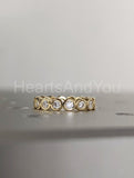 1ct Round Cut Moissanite Bezel Full Eternity Wedding Band 14k Yellow Gold Plated