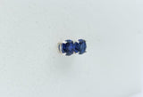 1.4ct Stud Earrings Round Cut Blue Sapphire Solitaire Women 14k WhiteGold Finish