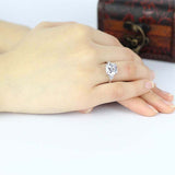 3ct Cushion Diamond Engagement Ring Trillion Accent Trilogy 14k White Gold Over