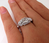 4.5Ct Round Cut Diamond Art Deco Vintage Engagement Ring 14K White Gold Finish