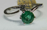 2ct Round Cut Green Emerald Two Stone Bypass Engagement Ring 14k White Gold Over