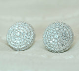 2ct Round Cut VVS1 Diamond Cluster Stud Women Earrings 14k White Gold Finish