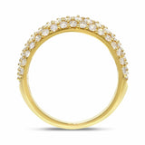 5ct Wedding Band Round Cut Diamond Floral Wide Cluster 14k Yellow Gold Finish