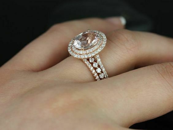 5Ct Oval Cut Diamond Dual Halo Iced Vintage Engagement Ring 14K Rose Gold Finish