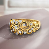 1Ct Round Diamond Twist Filigree Art Deco Engagement Ring 14K Yellow Gold Finish