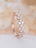 1.4ct Round Cut VVS1D Diamond Wedding Ring Band Cluster 14k Rose Gold Finish