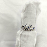 2.1ct Round Cut Blue Sapphire Vintage Inspired Cluster Ring 14k WhiteGold Finish