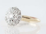 2.3ct Round Cut VVS1D Diamond Engagement Ring Vintage Cluster 14k Dual Gold Over