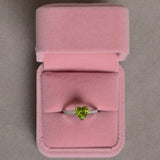 2ct Heart Cut Green Peridot Solitaire Women Engagement Ring 14k WhiteGold Finish