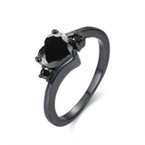 1ct Heart Cut Black Diamond Love Solitaire Engagement Ring 14k Black Gold Finish