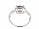 1.5ct Emerald Peach Morganite Antique Halo Engagement Ring 14k White Gold Finish