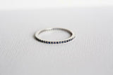 0.4ct Round Cut Blue Sapphire Wedding Band Full Eternity 14k White Gold Finish