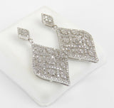 5ct Round Cut VVS1 Diamond Art Deco Filigree Drop Earrings 14k White Gold Finish