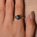 1ct Oval Cut London Blue Topaz Heart Valentine Gift Ring 14k White Gold Finish