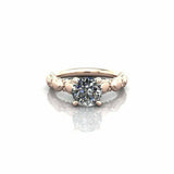 2.7ct Round Diamond Engagement Ring Floral Leaf Solitaire 14k White Gold Finish