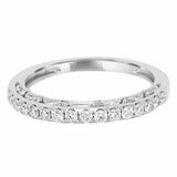 1ct Round Cut Diamond Wedding Ring Band Elegant Half Eternity 14k WhiteGold Over