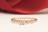 Five Stone Solitaire Engagement Ring 1ct Round Cut Diamond 14k YellowGold Finish