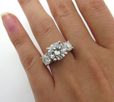 3.5Ct Round Cut Diamond Trilogy Solitaire Engagement Ring 18K White Gold Finish