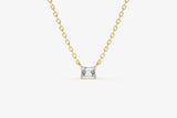 1ct Diamond Pendant with Chain Emerald Cut Solitaire 14k Yellow Gold Finish