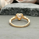 1.4ct Engagement Ring Heart Cut Diamond Halo Design 14k Yellow Gold Finish