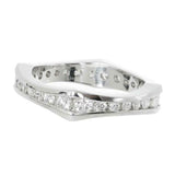 2ct Round Diamond Wedding Ring Band Eternity Channel Set 14k White Gold Finish