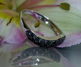 2Ct Round Cut Black Curved Cluster Engagement Ring Band 14K White Gold Finish