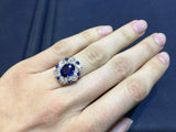 6ct Oval Cut Blue Sapphire Cocktail Queens Engagement Ring 18k White Gold Finish