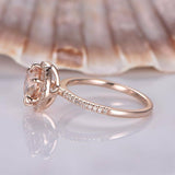 1.3ct Round Cut Peach Morganite Solitaire Engagement Ring 14k Rose Gold Finish