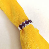 2.6ct Wedding Ring Band Oval Cut Purple Amethyst Five Stone 14k WhiteGold Finish