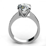 1.5ct Round Cut Diamond Accent 4 Prong Engagement Ring 14k White Gold Finish