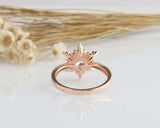 1.2ct Round Cut Diamond Engagement Ring Solitaire Snowflake 14k Rose Gold Finish