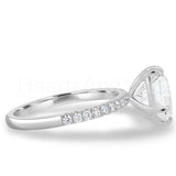 1.2ct Heart Simulated Diamond Solitaire with Accents Ring 14k White Gold Plated