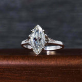 2ct Marquise Cut Diamond Engagement Ring Classic Solitaire 14k White Gold Finish