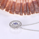 0.5ct Pear Cut Blue Tanzanite Filigree Pendant 14k White Gold Finish NO CHAIN