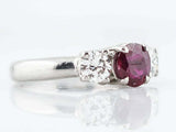 1.6ct Round Cut Pink Ruby Engagement Ring Diamond Trilogy 14k White Gold Finish