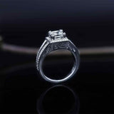 2ct Princess Cut Diamond Engagement Ring 14k White Gold Finish Halo Split Shank