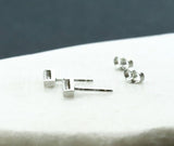 0.5ct Baguette Simulated Diamond Geometric Stud Earrings 14k White Gold Plated