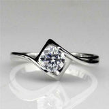 1Ct Round Cut Diamond Unique Swirl Twist Engagement Ring 14K White Gold Finish