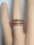 3Ct Round Cut Diamond Filigree Vintage Women Wedding Band 14K Rose Gold Finish