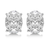 2ct Oval Cut Simulated Diamond Solitaire Stud Earrings 14k White Gold Plated