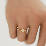 Dainty Minimalist Engagement Ring 0.3ct Baguette Cut Diamond 14k YellowGold Over