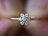 1.2ct Engagement Ring Round Cut Diamond Floral Minimalist 14k Yellow Gold Finish