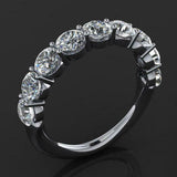 Half Eternity Anniversary Wedding Band 1.44ct Round Diamond 14k White Gold Over