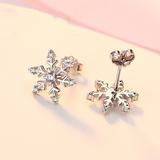 2ct Round Cut VVS1D Diamond Snowflake Trendy Stud Earrings 14k White Gold Finish