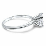 2.2ct Oval Cut Diamond Engagement Ring Solitaire Promise 14k White Gold Finish