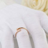 0.25ct Round Cut Diamond Engagement Ring Two Stone Bypass 14k Rose Gold Finish